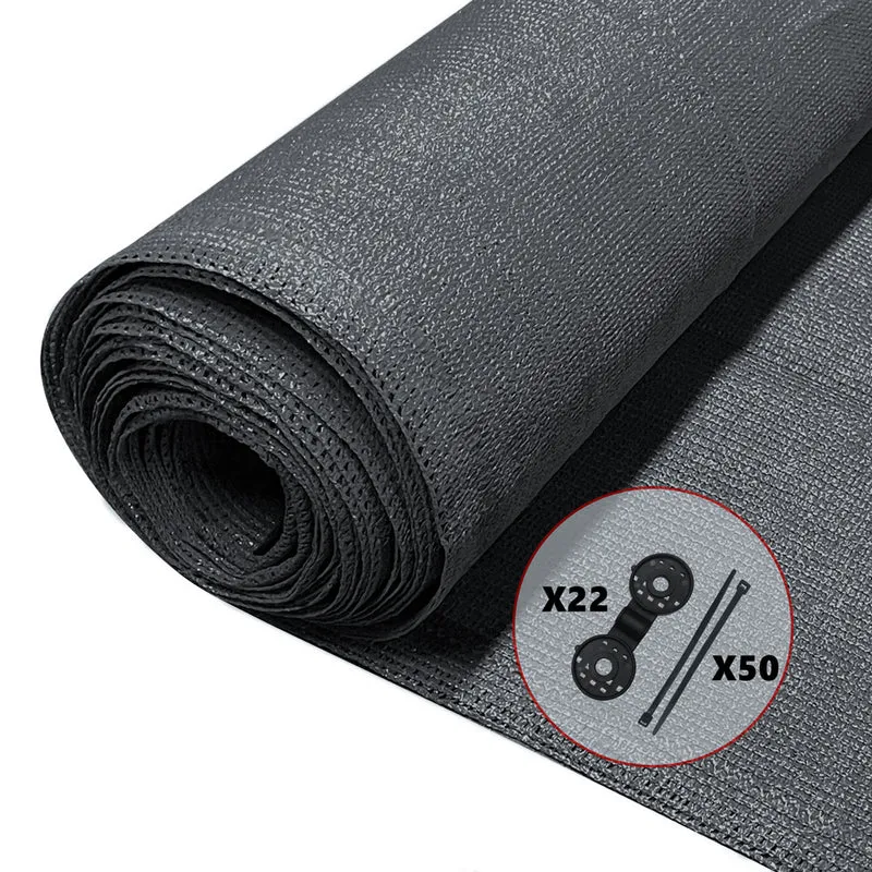 Brise vue occultant en HDPE 150g/m² 1.8x10m avec attaches de fixation anthracite