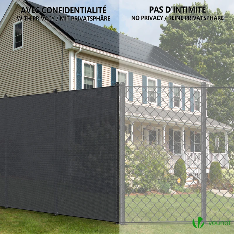 Brise vue occultant en HDPE 150g/m² 1.8x10m avec attaches de fixation anthracite