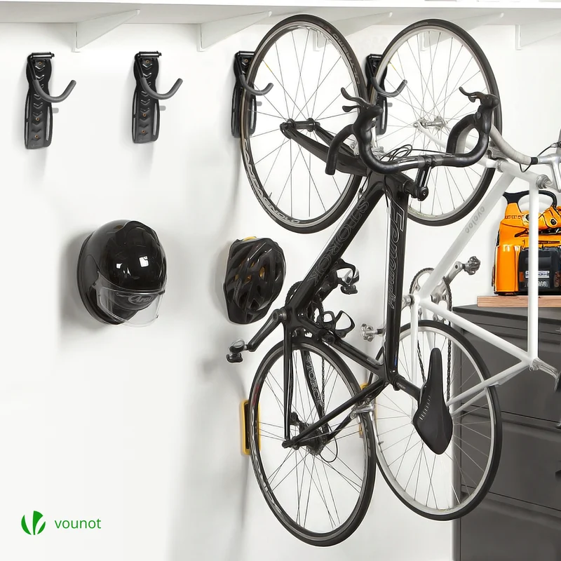 Lot de 4 supports de velo mural rangement suspendu noir