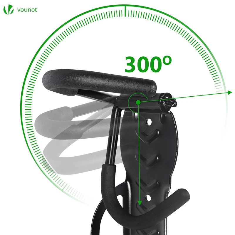 Lot de 4 supports de velo mural rangement suspendu noir