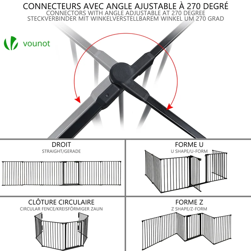 Barriere de securite Grande Version 3.6M 6 Panneaux noire