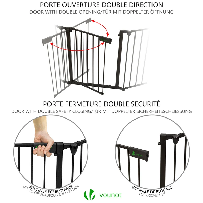 Barriere de securite Grande Version 3.6M 6 Panneaux noire