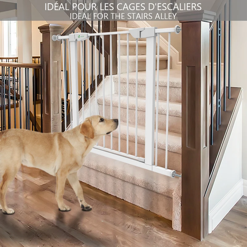 Barriere de Securite porte et escalier 100-108cm blanc pour animaux