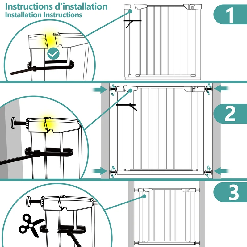 Barriere de Securite porte et escalier 100-108cm blanc pour animaux