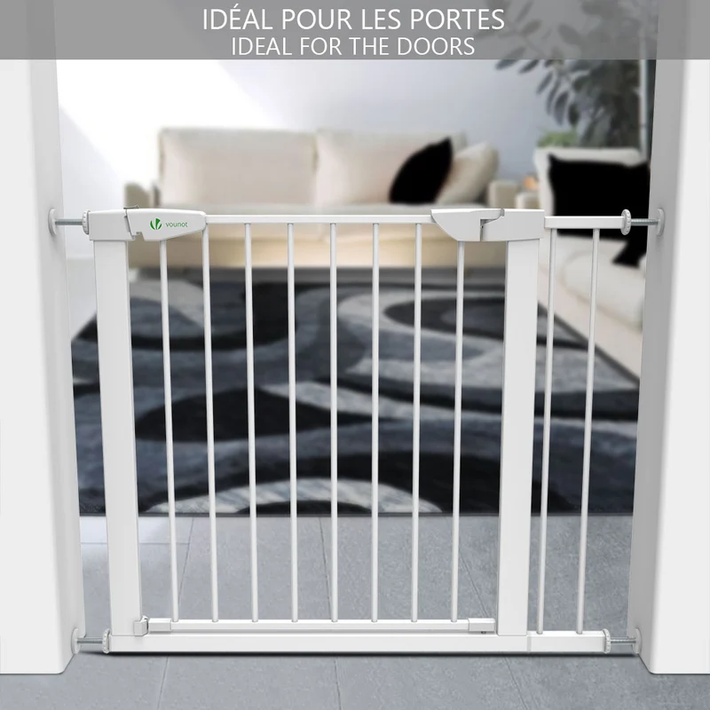 Barriere de Securite porte et escalier 88-96cm blanc pour animaux