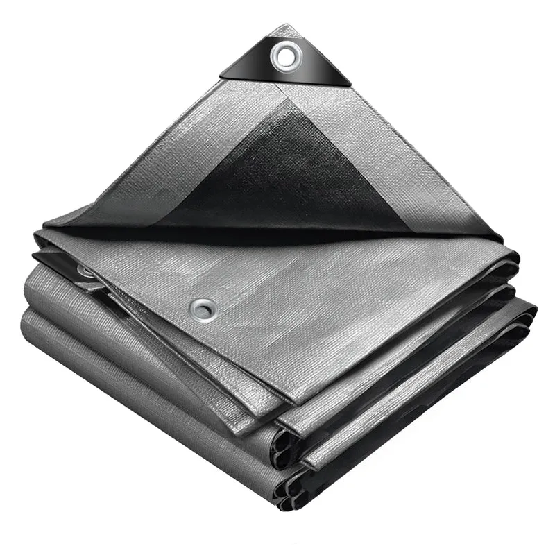 Bâche de Protection en Polyéthylène resistant et impermeable 240g/m² gris et noir 3x5m