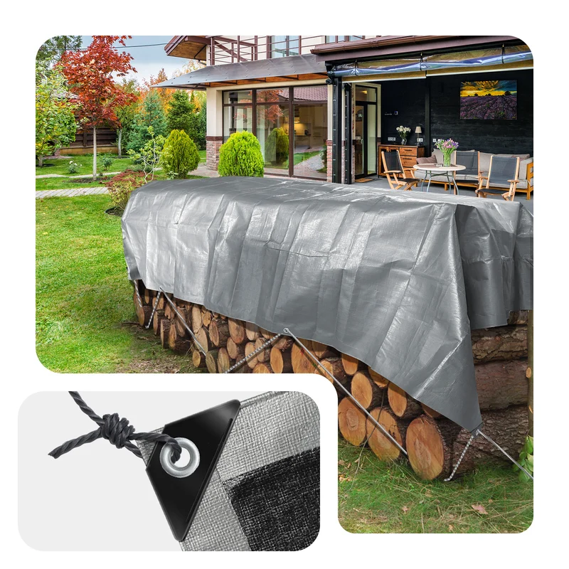 Bâche de Protection en Polyéthylène resistant et impermeable 240g/m² gris et noir 2x3m