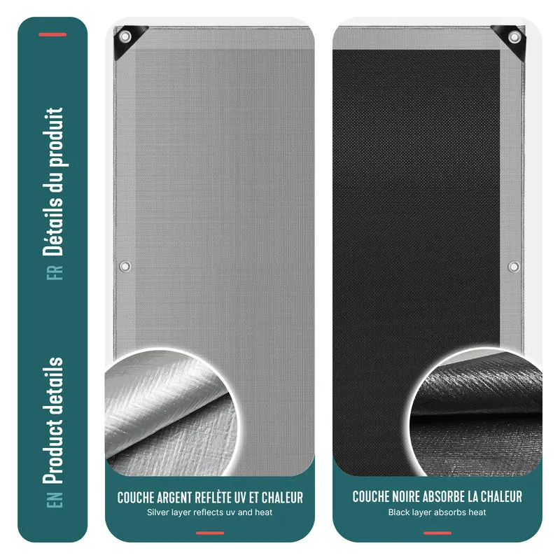 Bâche de Protection en Polyéthylène resistant et impermeable 240g/m² gris et noir 2x3m