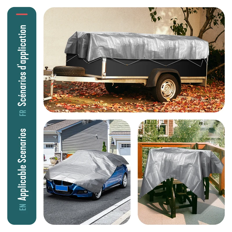 Bâche de Protection en Polyéthylène resistant et impermeable 240g/m² gris et noir 2x3m