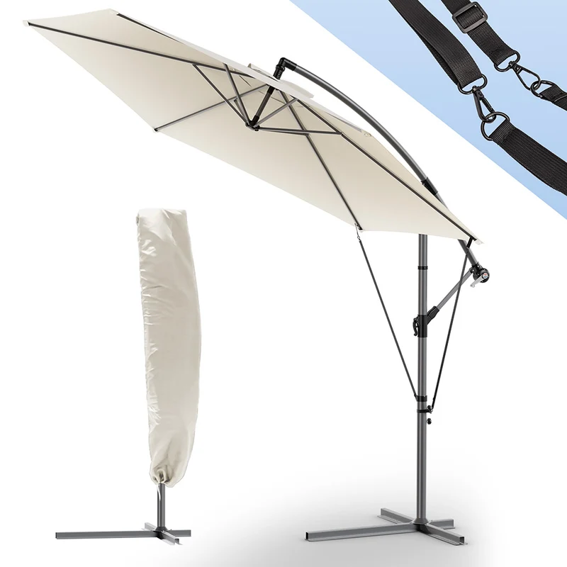Parasol deporte 3M avec housse de protection et sangle de fixation Beige