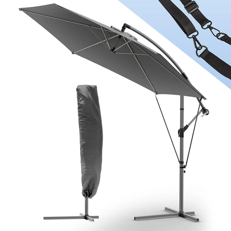 Parasol deporte 3M avec housse de protection et sangle de fixation Gris