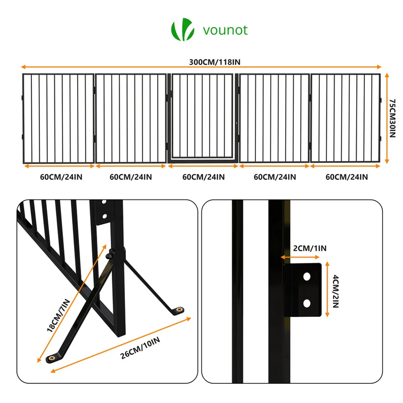 Barriere de securite Grande Version 3M 5 Panneaux noire