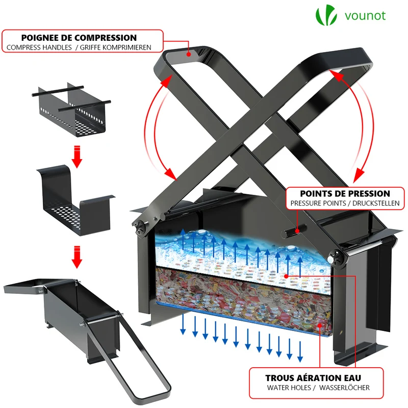 Presse briquette de papier compacteur en acier noir