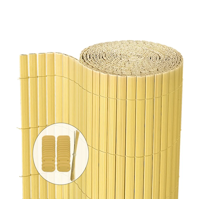 Canisse PVC brise vue renforce avec attaches de fixation 90x500cm beige