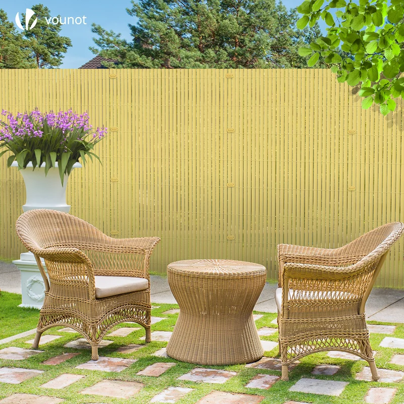 Canisse PVC brise vue renforce avec attaches de fixation 90x300cm beige