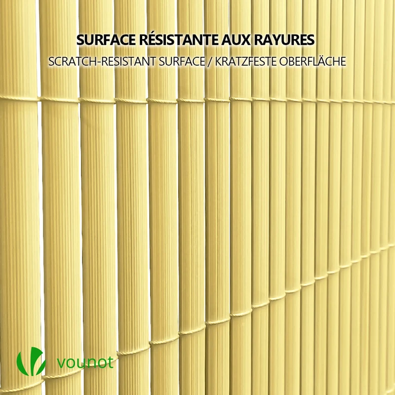 Canisse PVC brise vue renforce avec attaches de fixation 80x500cm beige