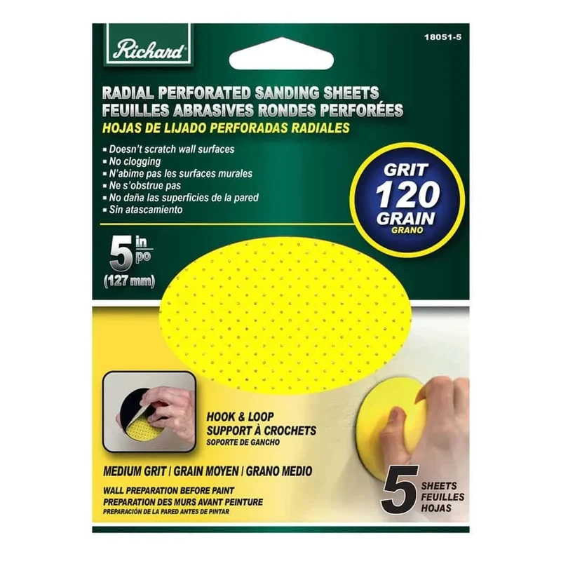 Richard - Papier à ponçer rond perforé 5 po