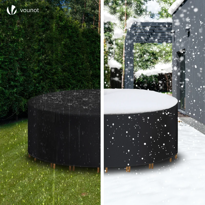Housse salon de jardin bache de protection 420D φ190x73cm noire