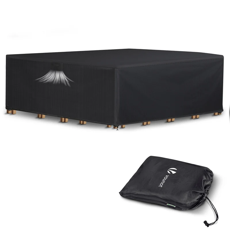 Housse salon de jardin bache de protection 420D 250x250x73cm noire