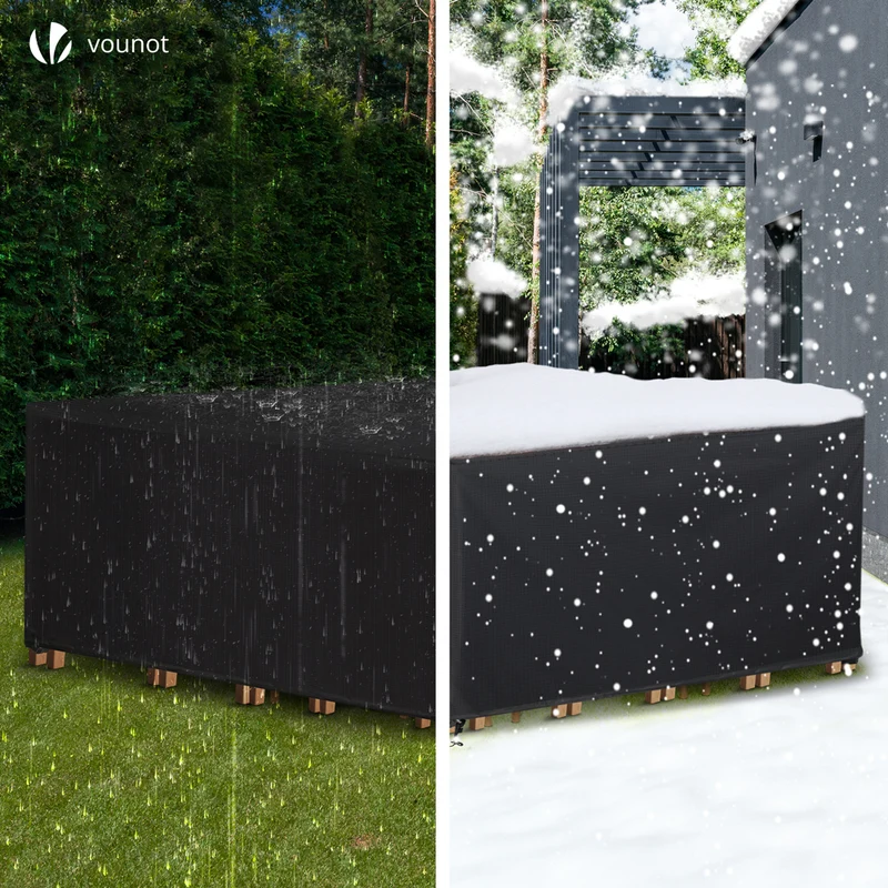 Housse salon de jardin bache de protection 420D 250x250x73cm noire