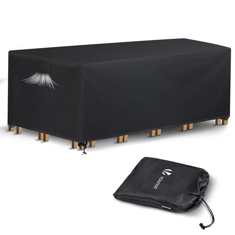 Housse salon de jardin bache de protection 420D 242x162x73cm noire