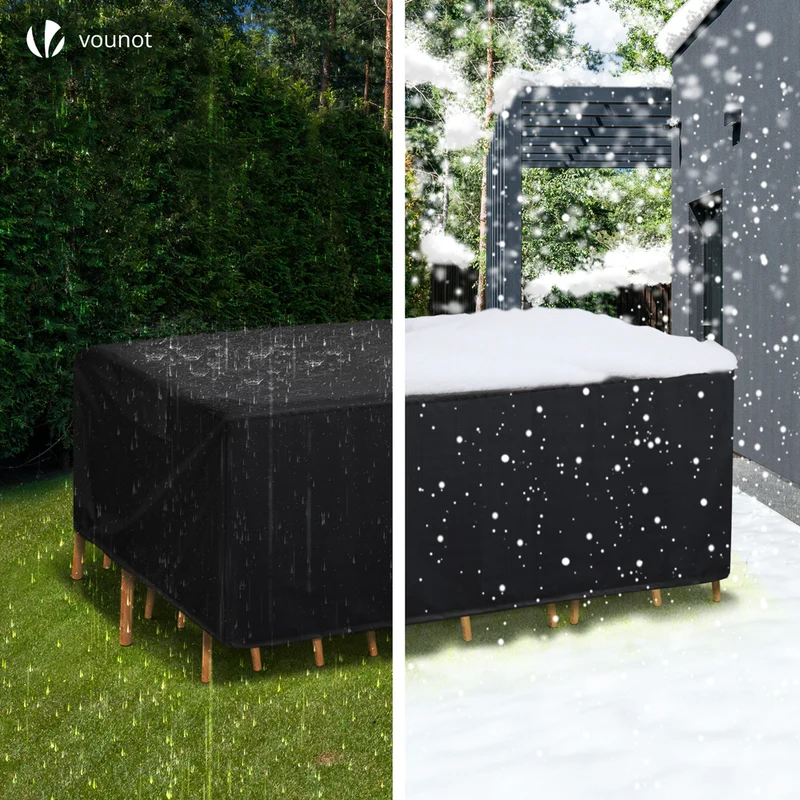 Housse salon de jardin bache de protection 420D 242x162x73cm noire