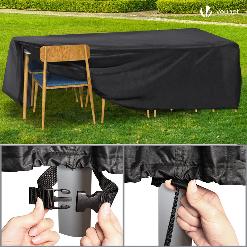 Housse salon de jardin bache de protection 420D 242x162x73cm noire