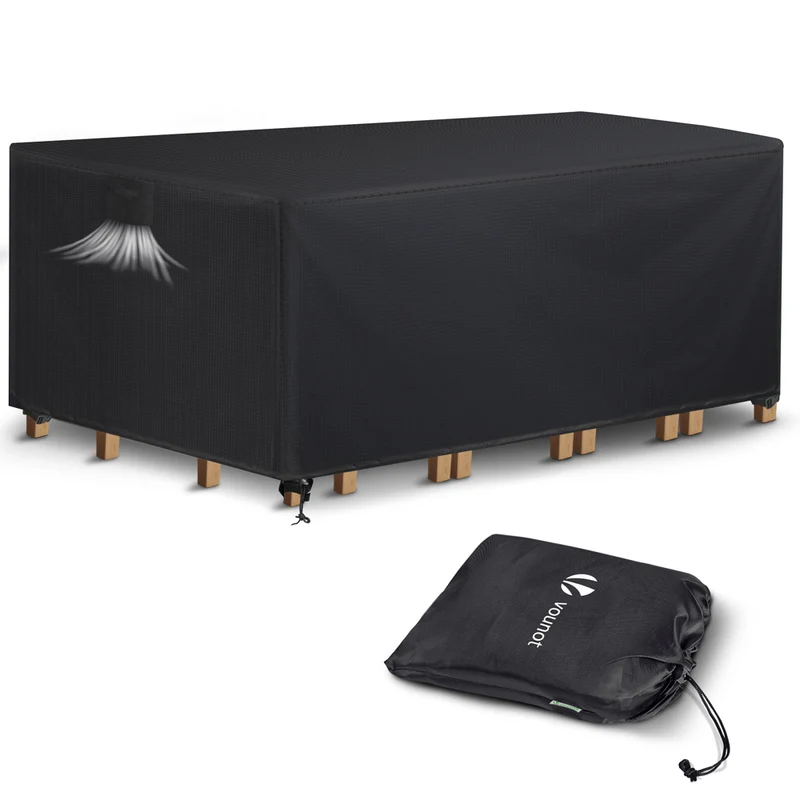Housse salon de jardin bache de protection 420D 213x132x73cm noire
