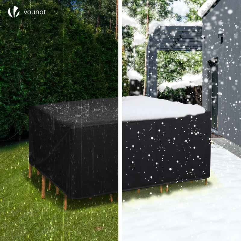 Housse salon de jardin bache de protection 420D 213x132x73cm noire