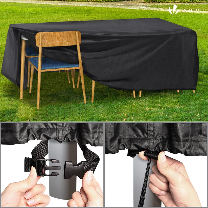 Housse salon de jardin bache de protection 420D 213x132x73cm noire