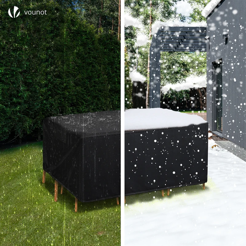 Housse salon de jardin bache de protection 420D 180x120x73cm noire