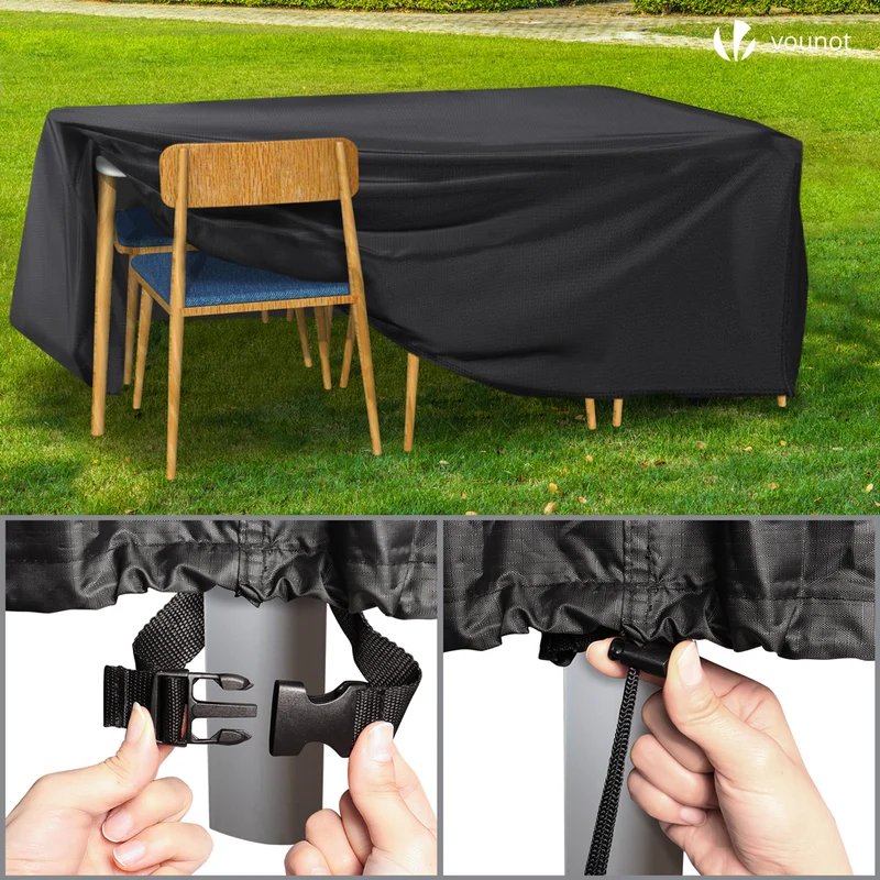 Housse salon de jardin bache de protection 420D 180x120x73cm noire