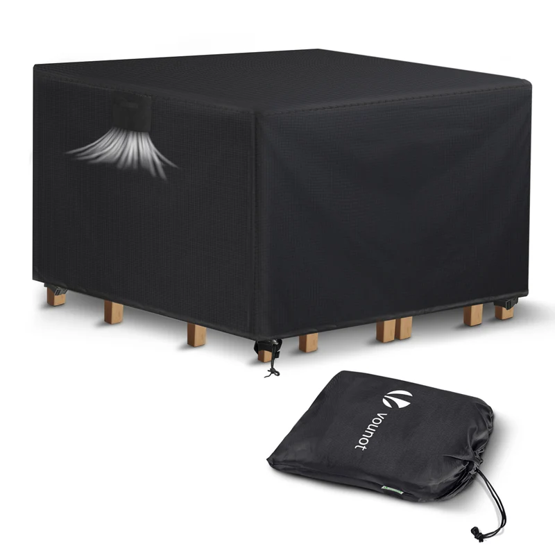 Housse salon de jardin bache de protection 420D 135x135x73cm noire
