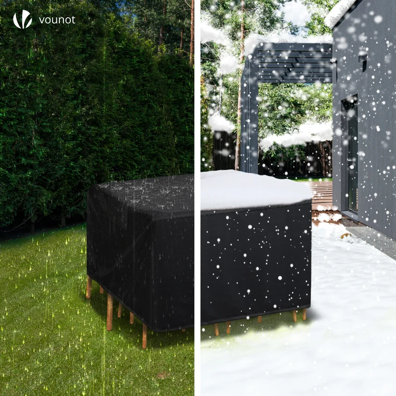 Housse salon de jardin bache de protection 420D 135x135x73cm noire