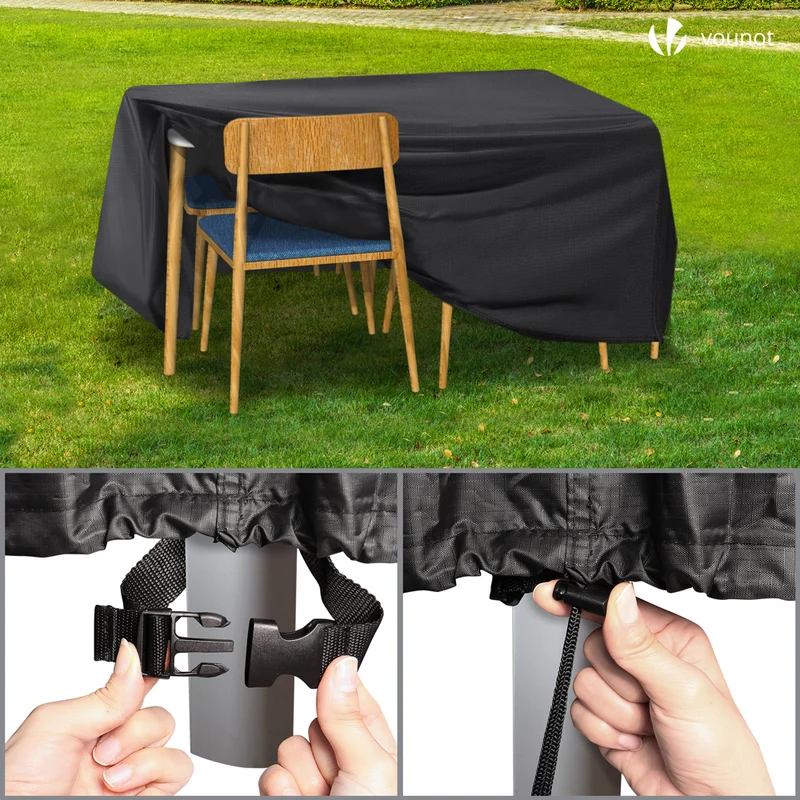 Housse salon de jardin bache de protection 420D 135x135x73cm noire