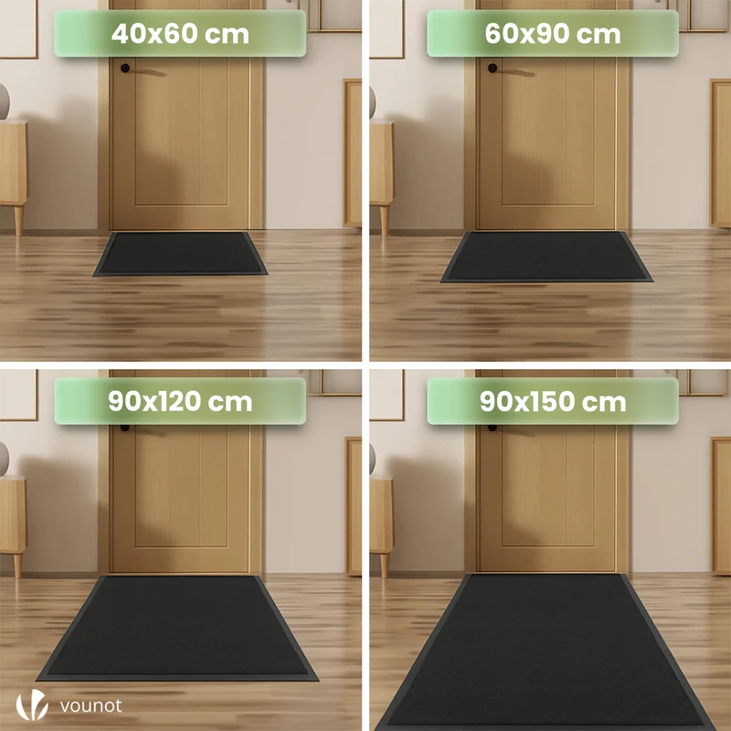 Tapis de porte paillasson 40x60cm Noir