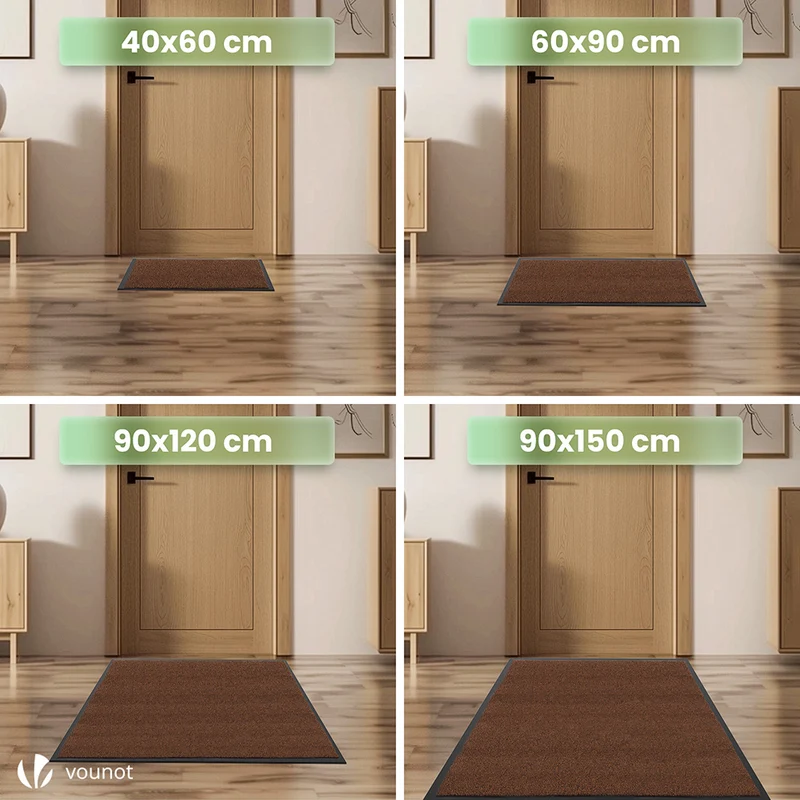Tapis de porte paillasson 90x120cm Marron-Noir