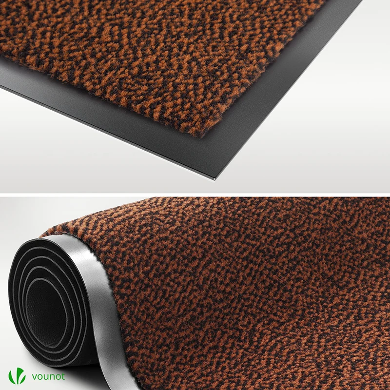 Tapis de porte paillasson 90x120cm Marron-Noir