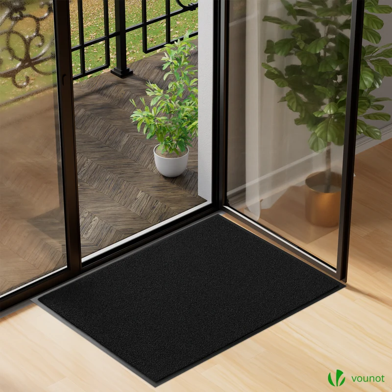 Tapis de porte paillasson 90x120cm Noir