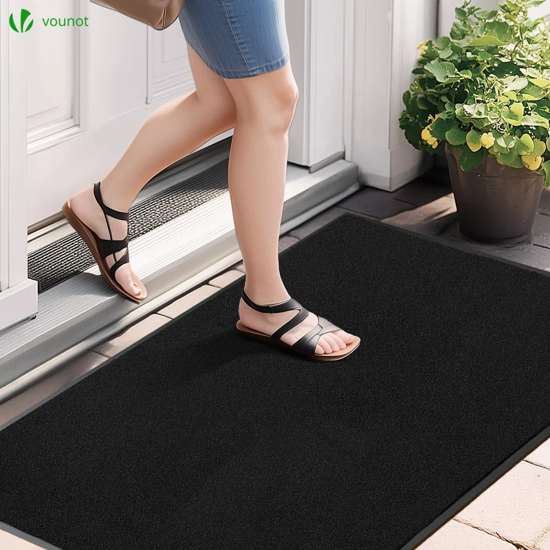 Tapis de porte paillasson 90x120cm Noir