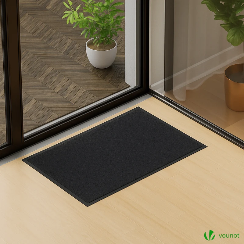 Tapis de porte paillasson 60x90cm Noir