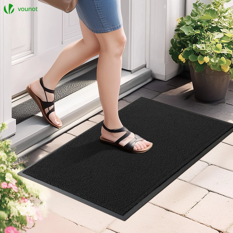 Tapis de porte paillasson 60x90cm Noir
