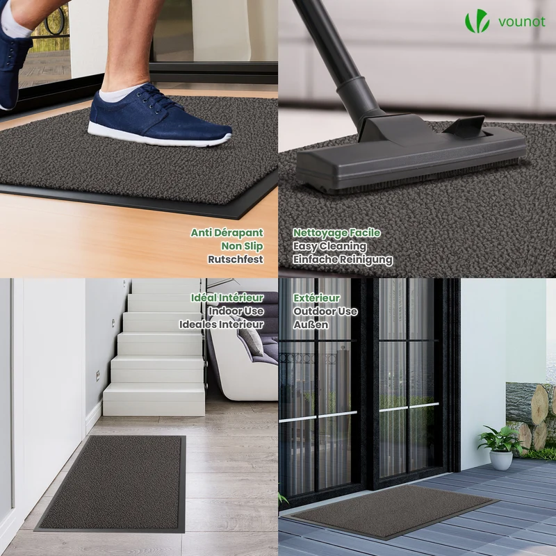 Tapis de porte paillasson 60x90cm Anthracite