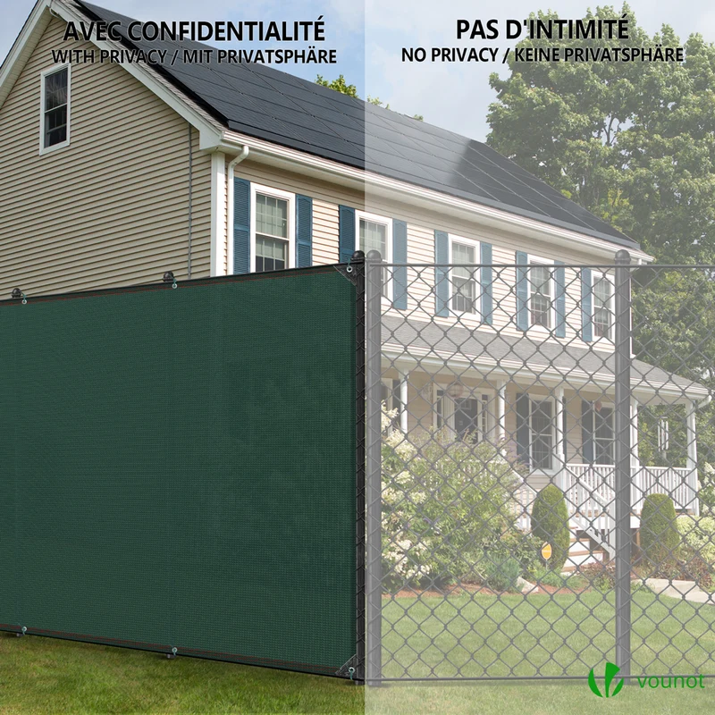 Brise vue occultant en HDPE 230g/m² 1.8x10m avec attaches de fixation vert