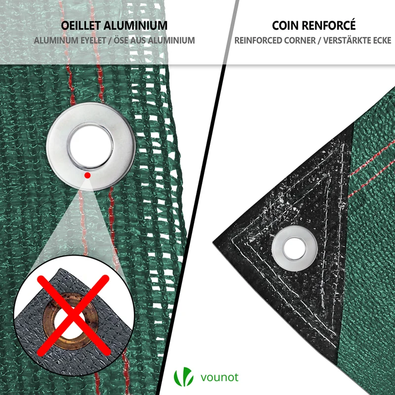 Brise vue occultant en HDPE 230g/m² 1x10m avec attaches de fixation vert