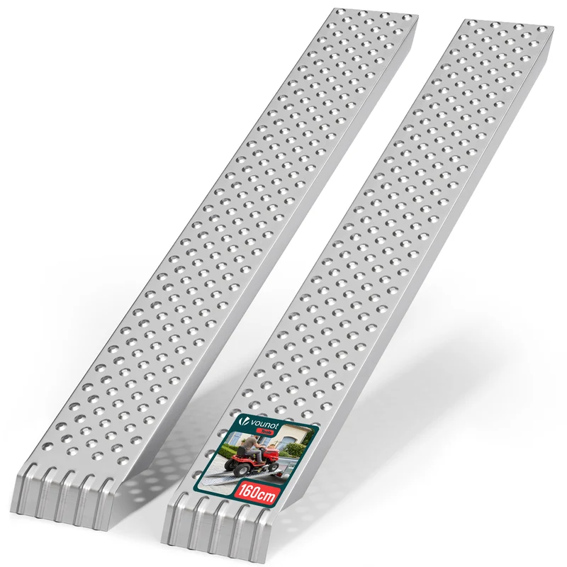 Lot de 2 rampe de chargement 160cm en acier galvanise