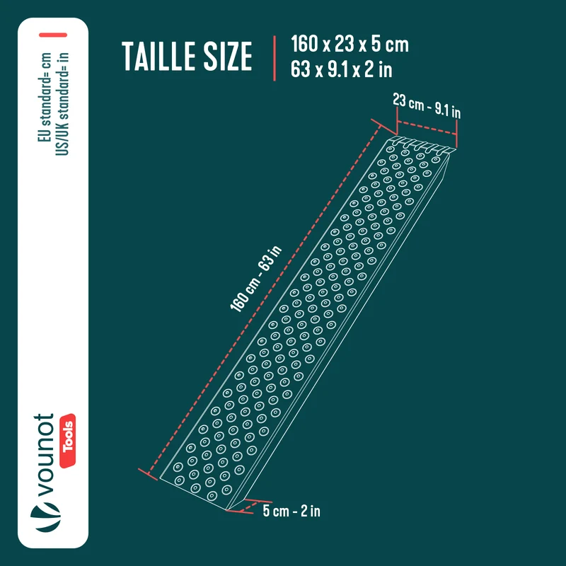 Lot de 2 rampe de chargement 160cm en acier galvanise