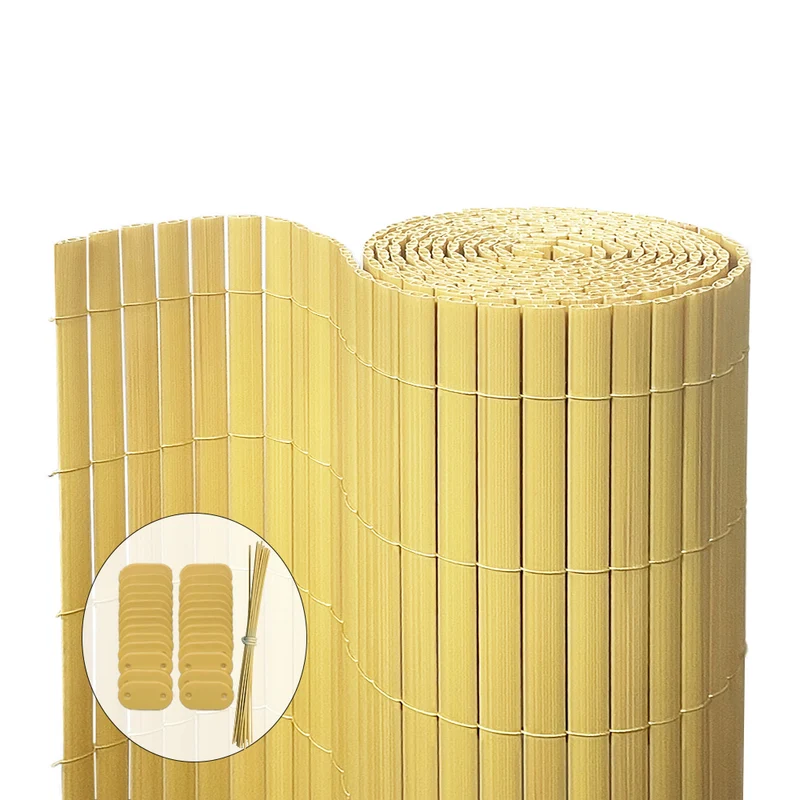 Canisse PVC brise vue renforce avec attaches de fixation 80x300cm beige