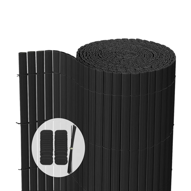 Canisse PVC brise vue renforce avec attaches de fixation 100x500cm gris