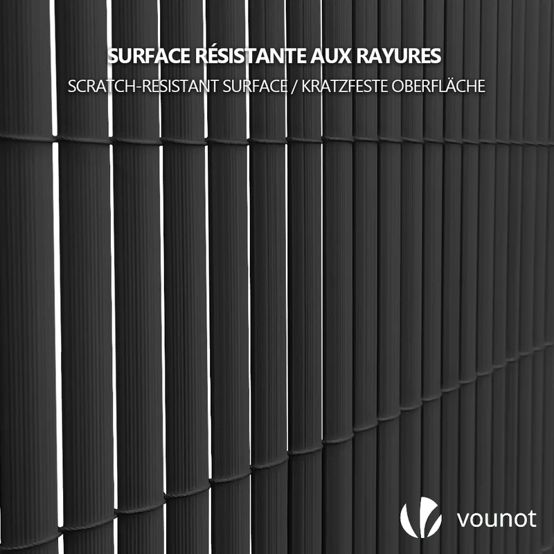 Canisse PVC brise vue renforce avec attaches de fixation 100x500cm gris